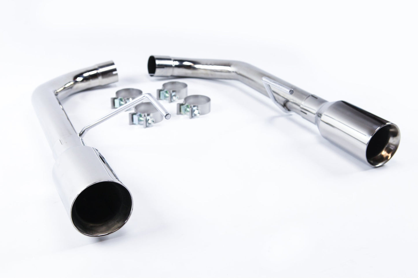 Ford Mustang GT 15-17 Exhaust Muffler Delete 4" Tips V8 5.0L Angle Tips