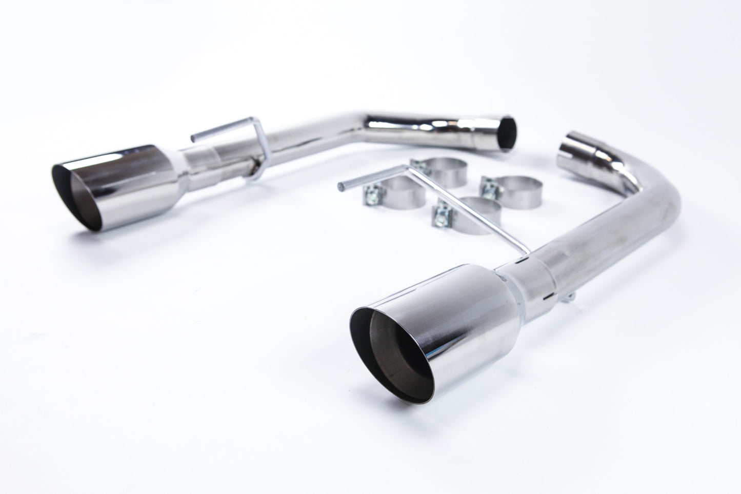 Ford Mustang GT 15-17 Exhaust Muffler Delete 4" Tips V8 5.0L Angle Tips