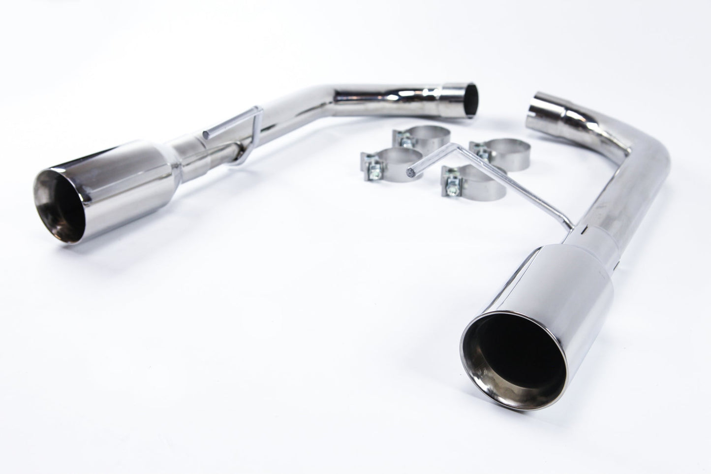 Ford Mustang GT 15-17 Exhaust Muffler Delete 4" Tips V8 5.0L Angle Tips