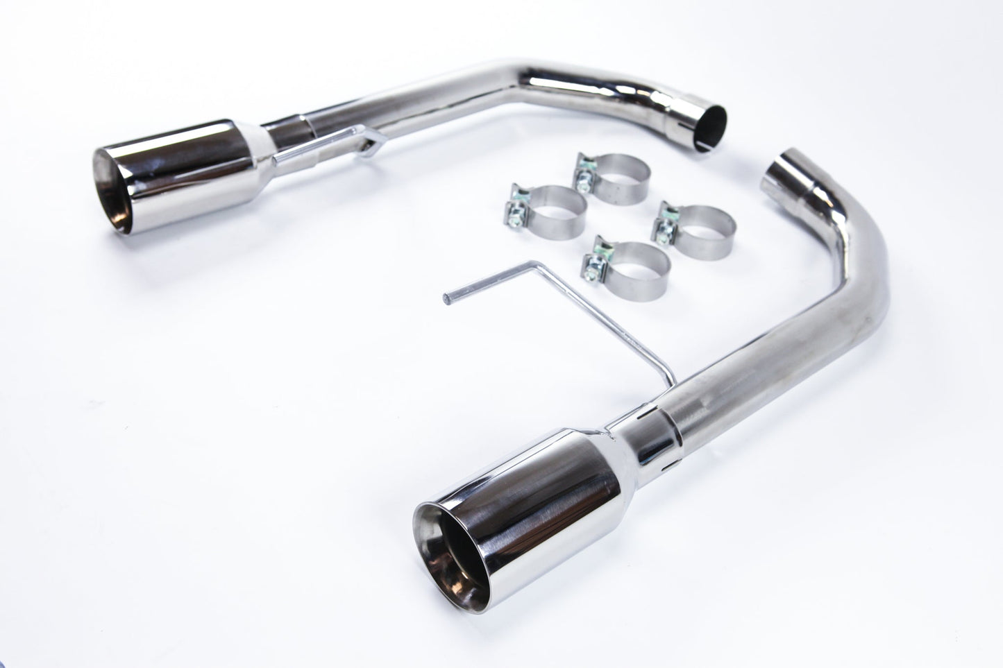 Ford Mustang GT 15-17 Exhaust Muffler Delete 4" Tips V8 5.0L Angle Tips