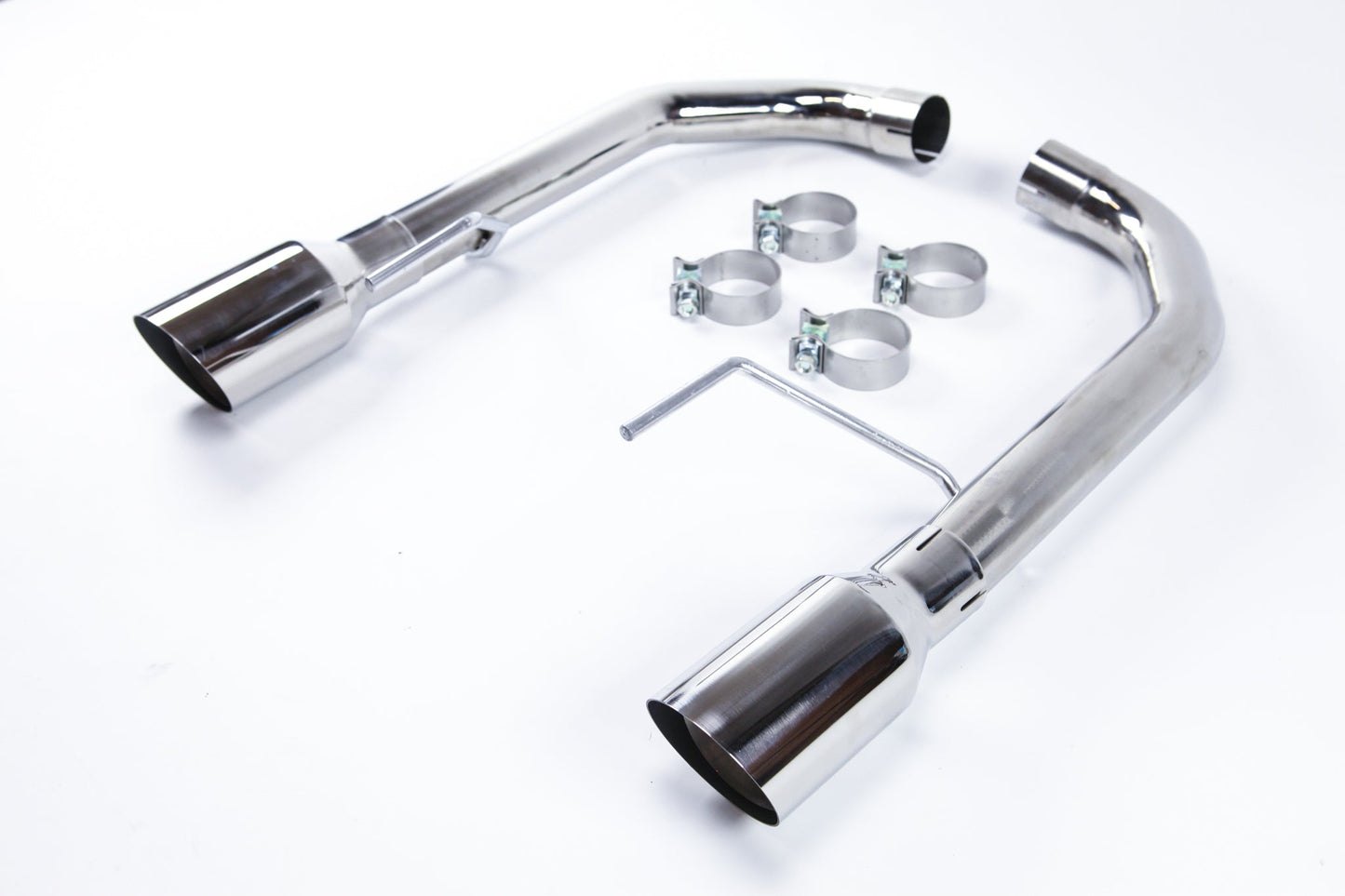 Ford Mustang GT 15-17 Exhaust Muffler Delete 4" Tips V8 5.0L Angle Tips