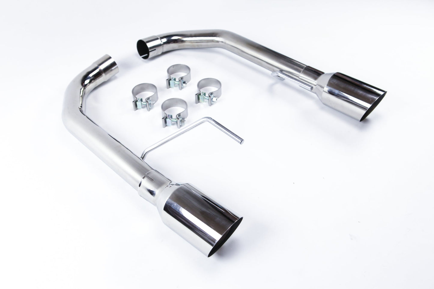 Ford Mustang GT 15-17 Exhaust Muffler Delete 4" Tips V8 5.0L Angle Tips