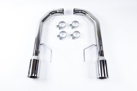 Ford Mustang GT 15-17 Exhaust Muffler Delete 4" Tips V8 5.0L Angle Tips