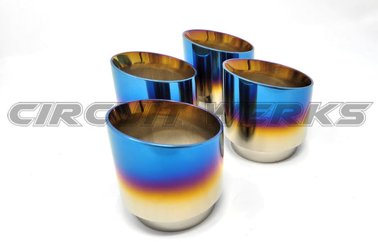 2015+ BMW F80 M3 / F82 M4 Stainless Steel Burnt Slip On Angle Cut Exhaust Tip