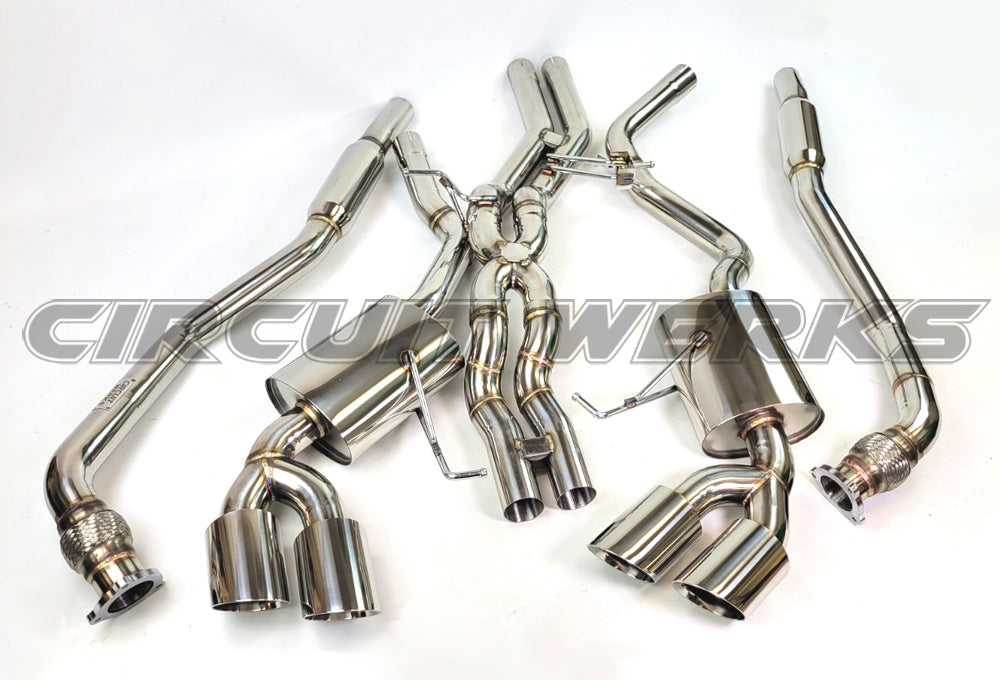 2015+ Porsche Macan GTS, S, Turbo Polished Tip Complete Downpipe Test Pipe and Exhaust