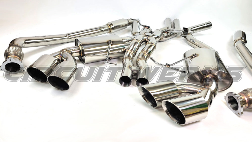 2015+ Porsche Macan GTS, S, Turbo Polished Tip Complete Downpipe Test Pipe and Exhaust