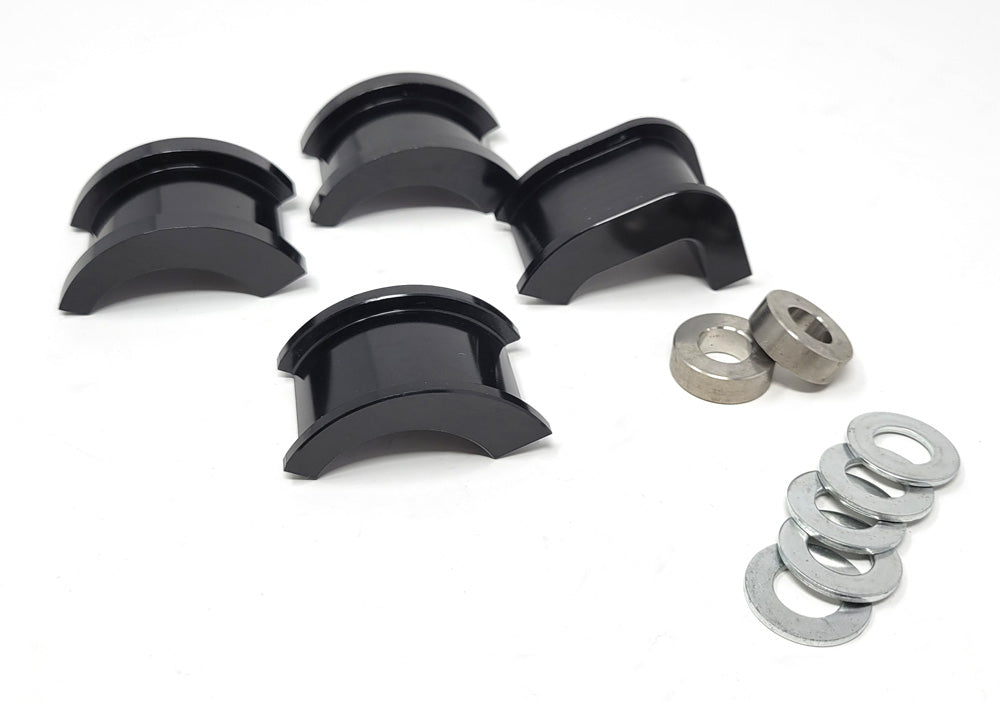 Solid Aluminum Steering Rack Bushing Set Nissan S13 240sx Silvia Black 1984-1993