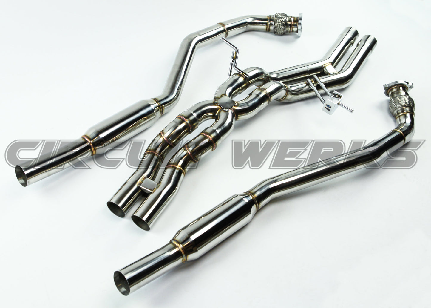 2015+ Porsche Macan GTS, S, Turbo Polished Tip Complete Downpipe Test Pipe and Exhaust