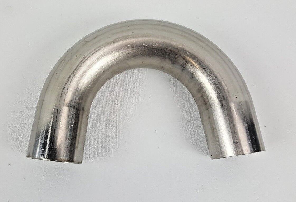 2.25" /57 mm Universal 180º Mandrel Bent Weldable 16 gauge Stainless Pipe Piping