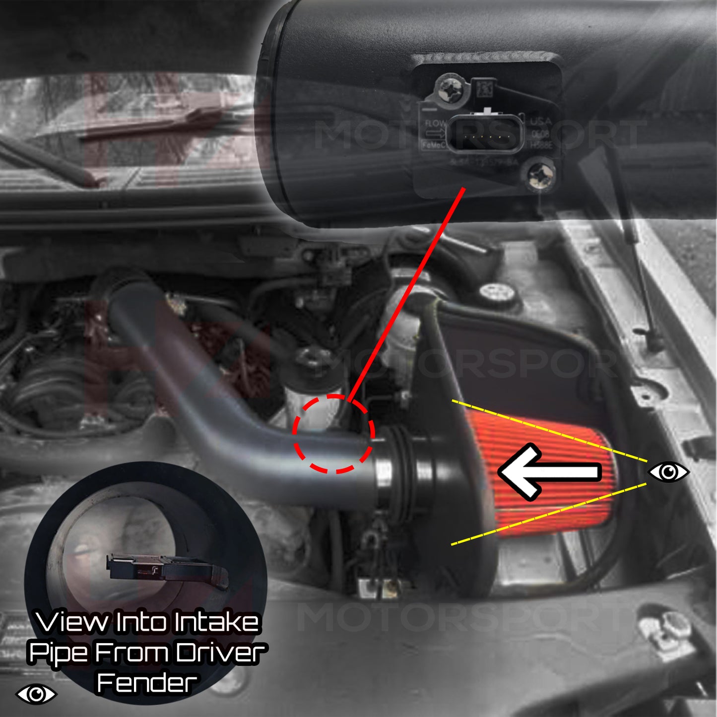 2004-2008 Ford F150 5.4L V8 Air Intake - Wrinkle Red