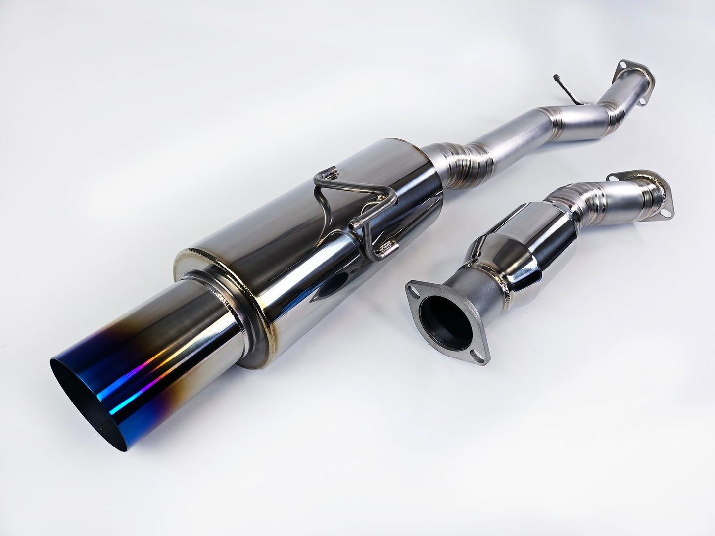 03-09 Nissan 350Z Z33 Titanium Burnt Tip Single Muffler 4" Exit Catback Exhaust System
