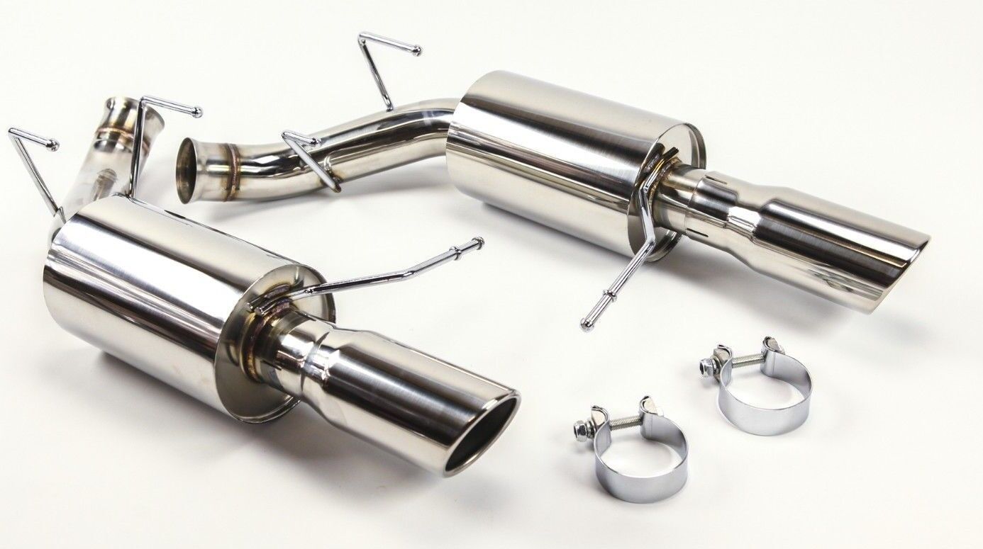 Ford Mustang V8 5.0L Axle Back Muffler Exhaust with Rolled Tips GT Stainless 11-14