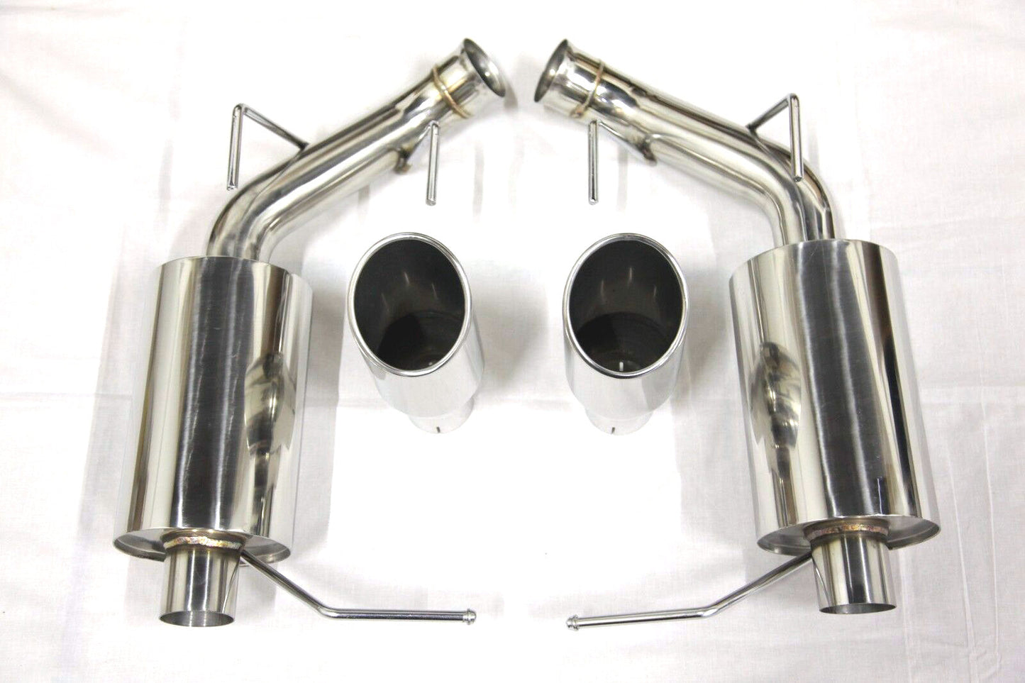 Trident Ford Mustang 2011-2014 V6 3.7 3.7L Axle Back Muffler Exhaust Rolled Tips