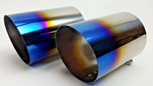 Circuit Werks BMW 335i E90 E92 True Titanium Slip On Exhaust Tips Angle Cut 4"