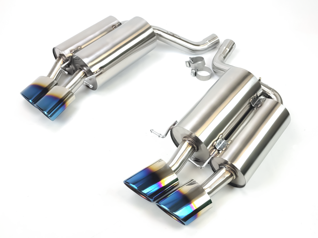 2006-2010 BMW M5 (E60) Dual Muffler Axle Back Exhaust System with Burnt Tips