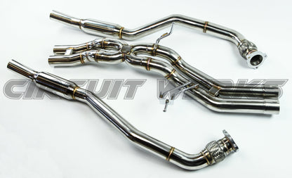 2015+ Porsche Macan GTS, S, Turbo Polished Tip Complete Downpipe Test Pipe and Exhaust