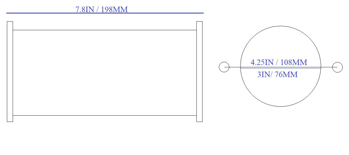 G35 Extension Adapter for 350Z Exhaust pipe 8in 3" Diameter