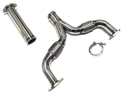 14-22 Infiniti Q50 Q60 Straight Mid Y-Pipe Exhaust True 2.5" to 3"