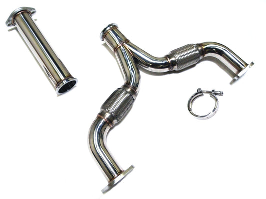 14-22 Infiniti Q50 Q60 Straight Mid Y-Pipe Exhaust True 2.5" to 3"