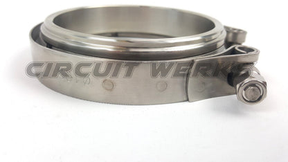 Borg Warner 3.5" Clamp & Stainless Steel V-Band Flange Kit Turbine Housing 105mm