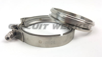 Borg Warner 3.5" Clamp & Stainless Steel V-Band Flange Kit Turbine Housing 105mm
