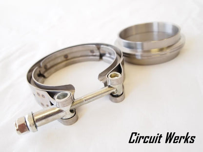2.25" / 57mm V-Band Clamp & Flange Kit for Custom Mid Front Pipe Pipe Exhaust