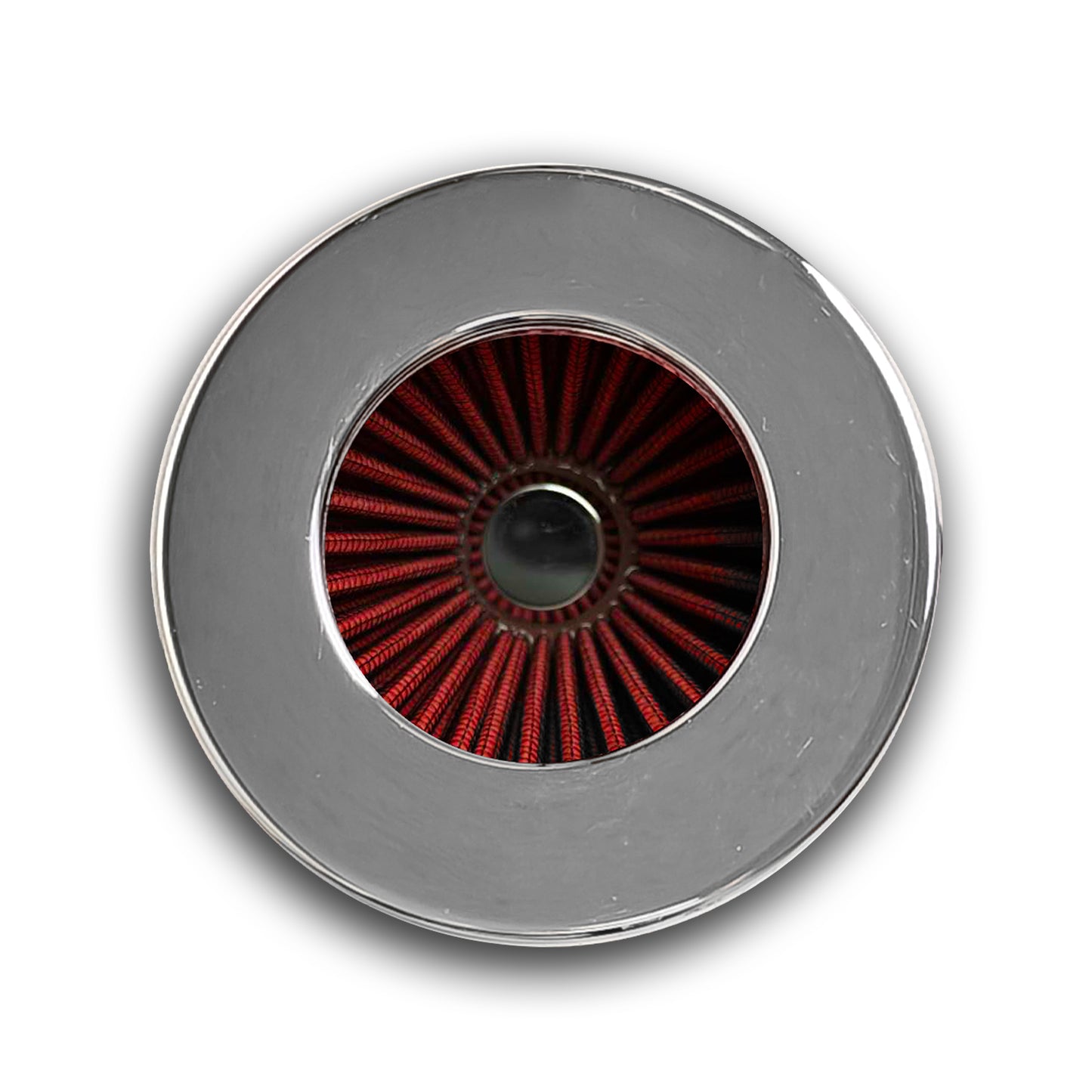 Universal 3.0" 3.5" 4.0" Inlet Performance Dry Air Filter 9.85" H x 6.00" W - Polished Cap