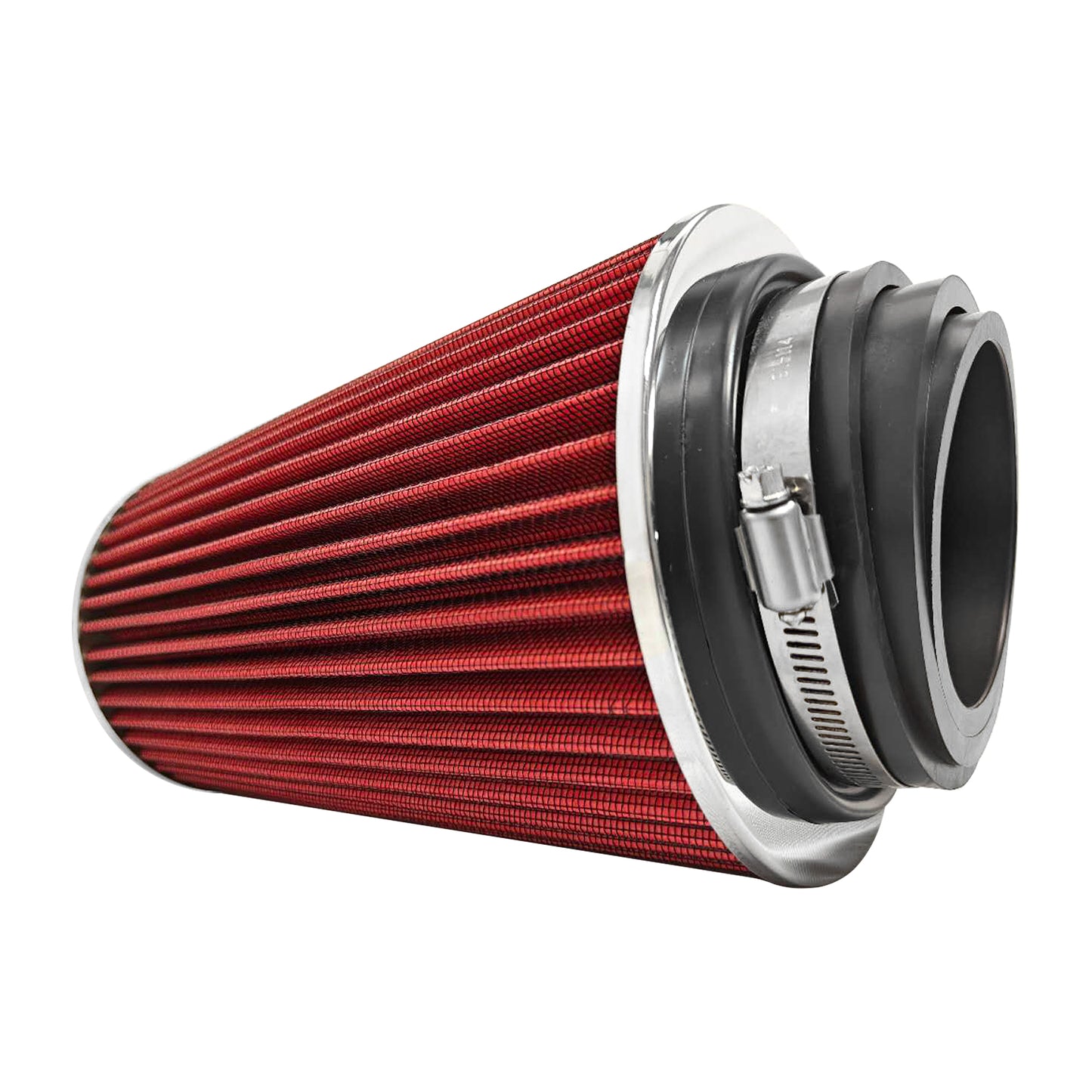 Universal 3.0" 3.5" 4.0" Inlet Performance Dry Air Filter 9.85" H x 6.00" W - Polished Cap