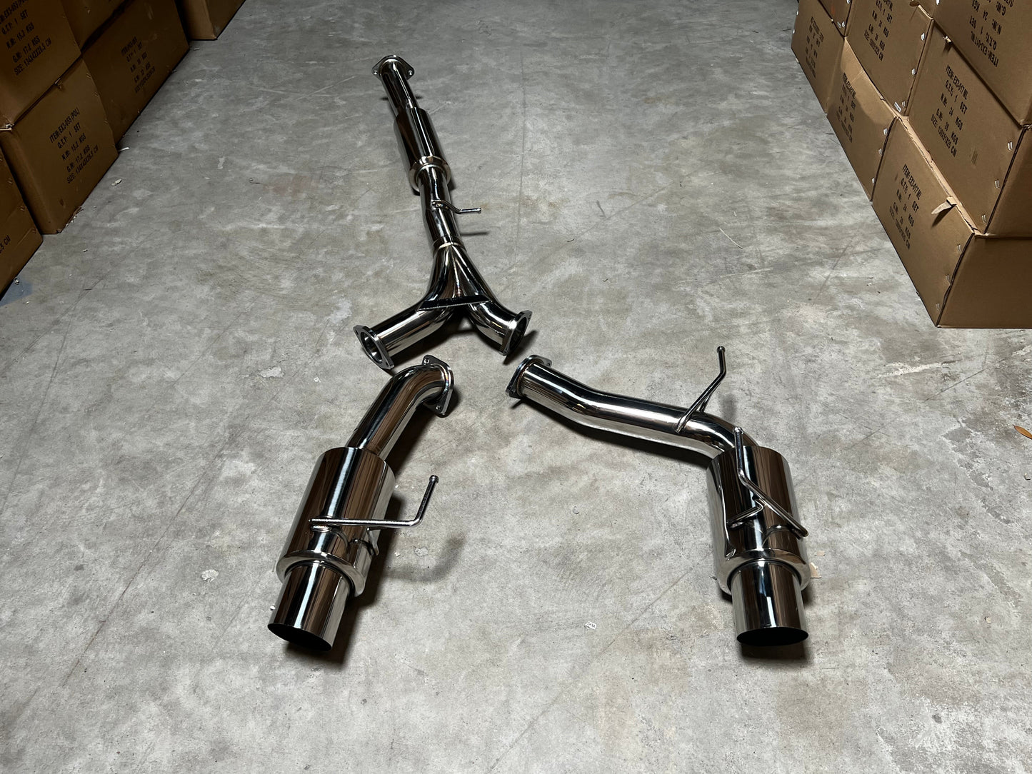 Blemished 02-09 Nissan 350Z Z33 Fairlady Y back Catback Exhaust w/ Silencer and Polished Tips