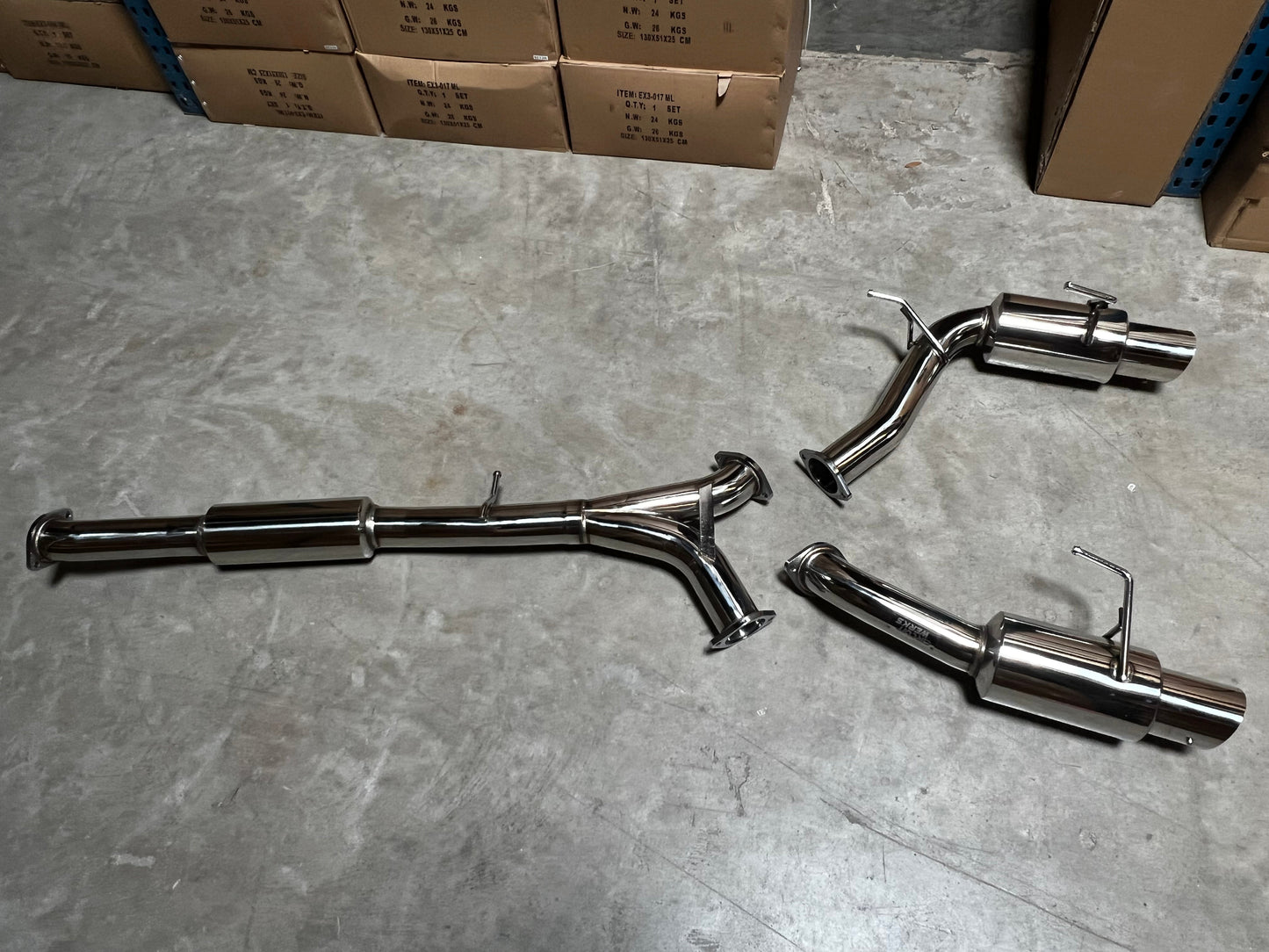 Blemished 02-09 Nissan 350Z Z33 Fairlady Y back Catback Exhaust w/ Silencer and Polished Tips