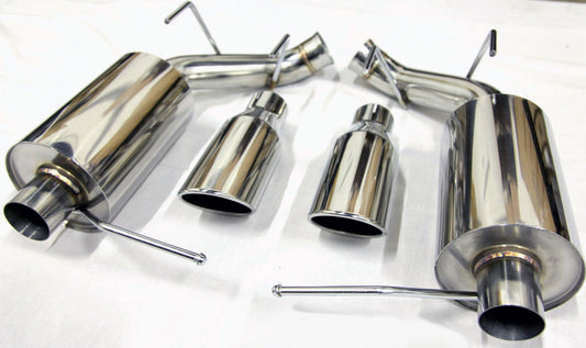 Trident Ford Mustang 2011-2014 V6 3.7 3.7L Axle Back Muffler Exhaust Rolled Tips