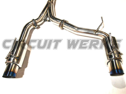 02-09 Nissan 350Z Z33 Fairlady Y-Pipe Back Exhaust w/ Silencer Burnt Tips Catback