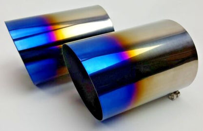 Circuit Werks BMW 335i E90 E92 True Titanium Slip On Exhaust Tips Angle Cut 4"