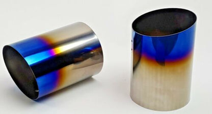 Circuit Werks BMW 335i E90 E92 True Titanium Slip On Exhaust Tips Angle Cut 4"