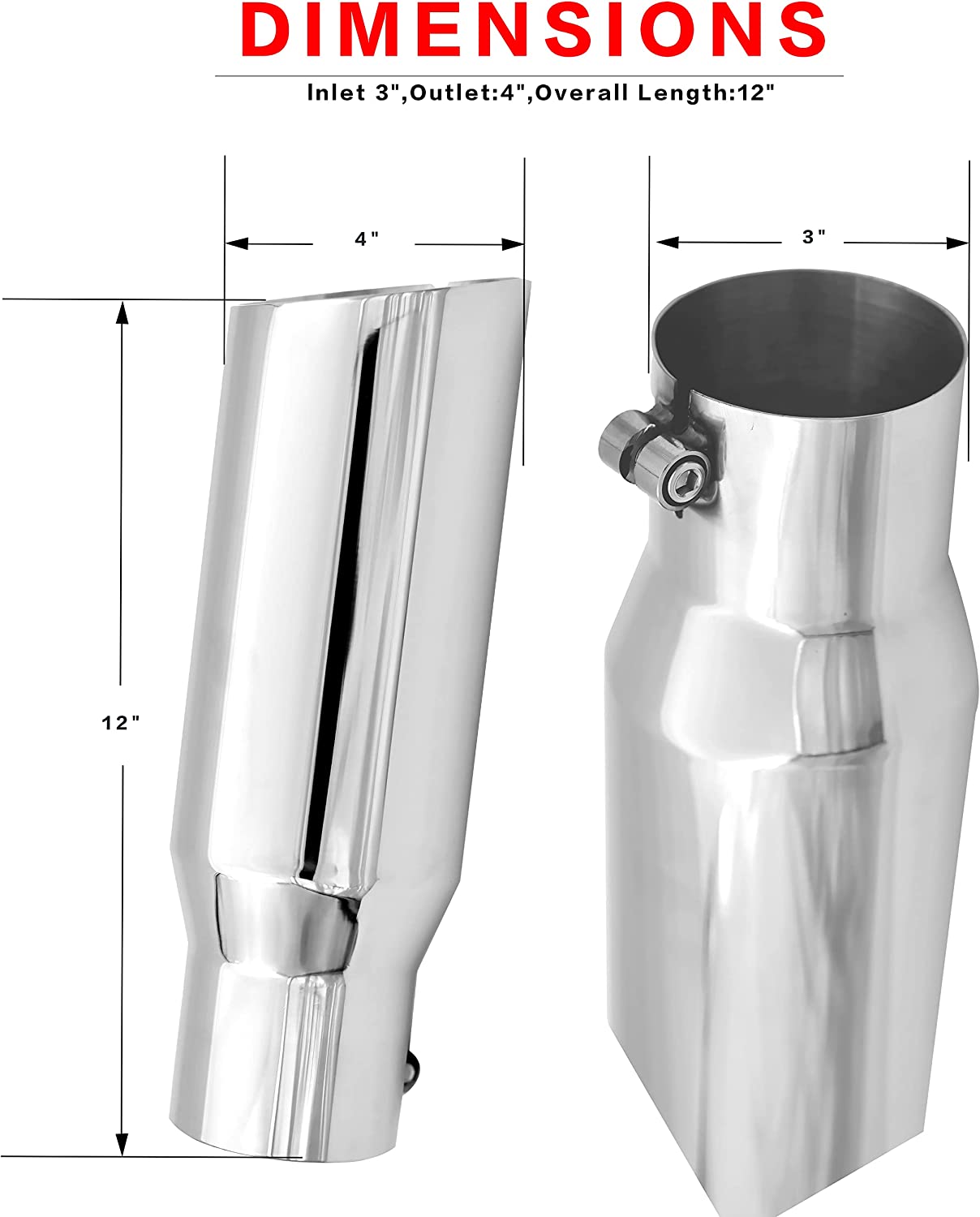 HZ Motorsport | 4.0 Inch Clamp On Universal Racing Exhaust Tip Style - HZET005